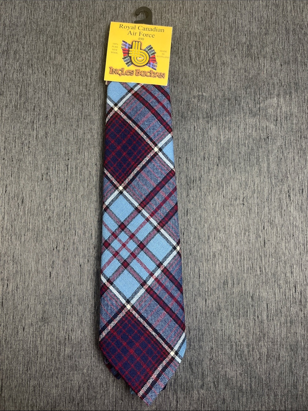 Royal Canadian Air Force Blue & Burgundy Plaid Tie